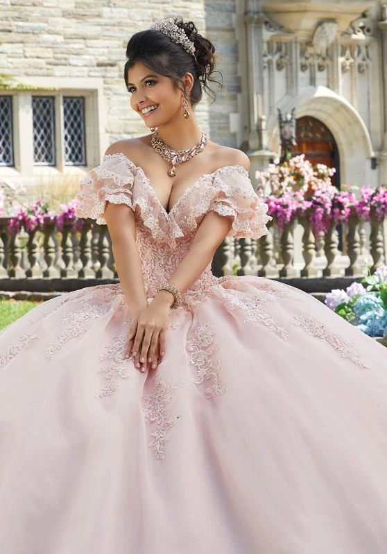 Mori Lee 60107 Ruffle Neckline Quinceanera Gown 2 Mori Lee 60107 Ruffle Neckline Quinceanera Gown - Image 2