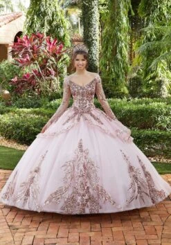 Mori Lee 60128 Long Sleeve Quinceanera Gown