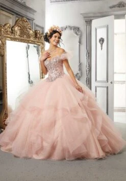 Mori Lee 60145 Flounce Skirt Sparkle Quinceanera Dress