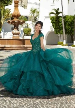 Mori Lee 60161 Queen Anne Neckline Flounce Skirt Quinceanera Dress -Fashion wedding dress mori lee 60161 queen anne neckline flounce skirt quinceanera dress 04.994