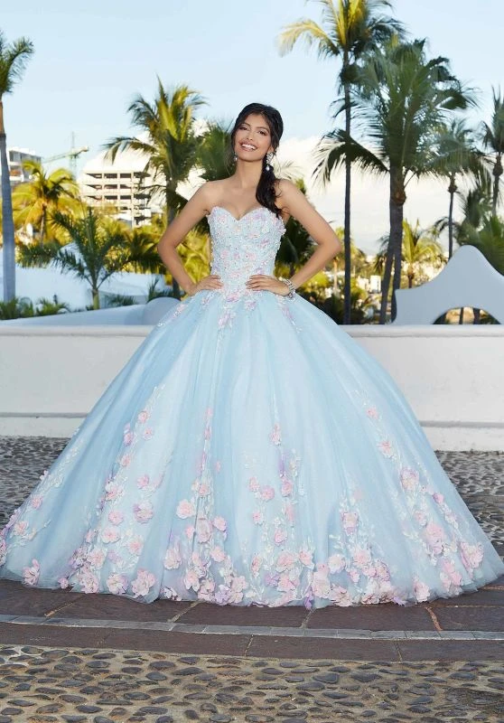 Mori Lee 60165 Scalloped Train Floral Appliques Quinceanera Dress 4 Mori Lee 60165 Scalloped Train Floral Appliques Quinceanera Dress - Image 4