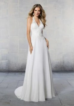 Mori Lee 6924 Sierra Halter Neckline Destination Bridal Dress