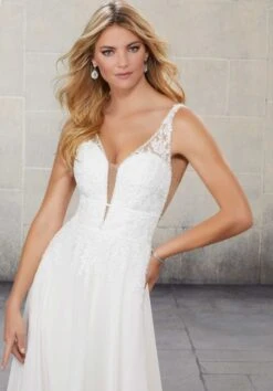 Mori Lee 6927 Shiloh Plunging Neckline Beach Wedding Gown -Fashion wedding dress mori lee 6927 shiloh plunging neckline beach wedding gown 03.747