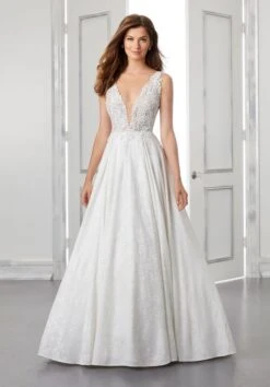 Mori Lee 6943 Betsey Plunging Neckline Wedding Dress