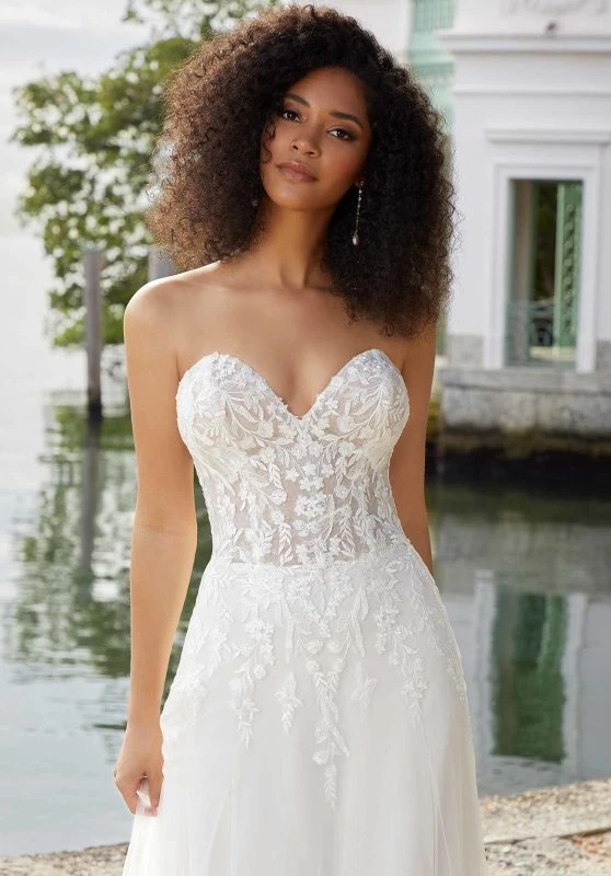 Mori Lee 6974 Florina Ruffle Hem Sweetheart Neck Wedding Gown 4 Mori Lee 6974 Florina Ruffle Hem Sweetheart Neck Wedding Gown - Image 4