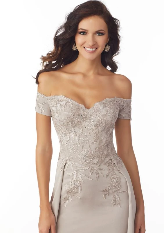 Mori Lee 71834 Off-The-Shoulder Evening Dress With Overskirt 2 Mori Lee 71834 Off-The-Shoulder Evening Dress With Overskirt - Image 2