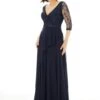 Mori Lee 72208 Three Quarter Sleeve Evening Gown