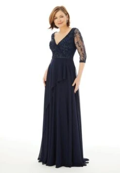 Mori Lee 72208 Three Quarter Sleeve Evening Gown