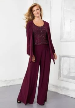 Mori Lee 72304 Scoop Neck 3 Piece Pant Suit