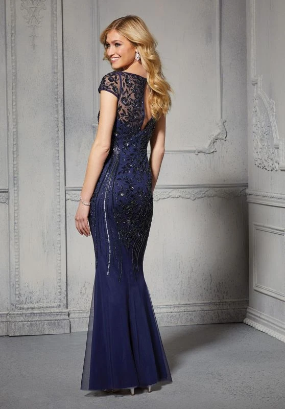 Mori Lee 72405 Floral Beadwork Cap Sleeve Dress 6 Mori Lee 72405 Floral Beadwork Cap Sleeve Dress - Image 6