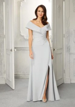 Mori Lee 72406 Portrait Neckline Slit Skirt Dress