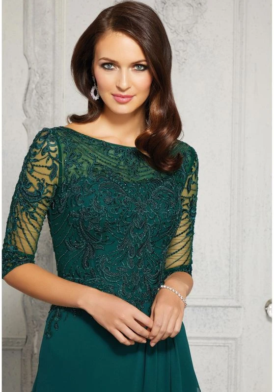 Mori Lee 72412 Bateau Neckline Embroidered Top Dress 2 Mori Lee 72412 Bateau Neckline Embroidered Top Dress - Image 2