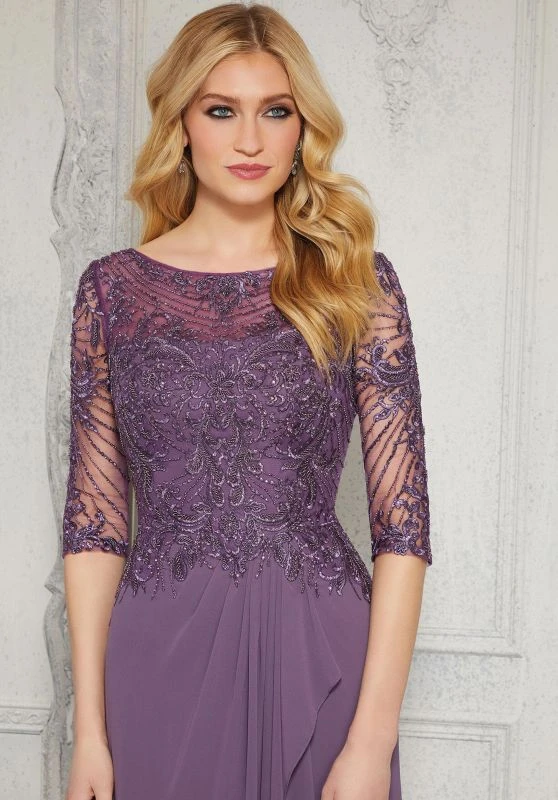 Mori Lee 72412 Bateau Neckline Embroidered Top Dress 5 Mori Lee 72412 Bateau Neckline Embroidered Top Dress - Image 5