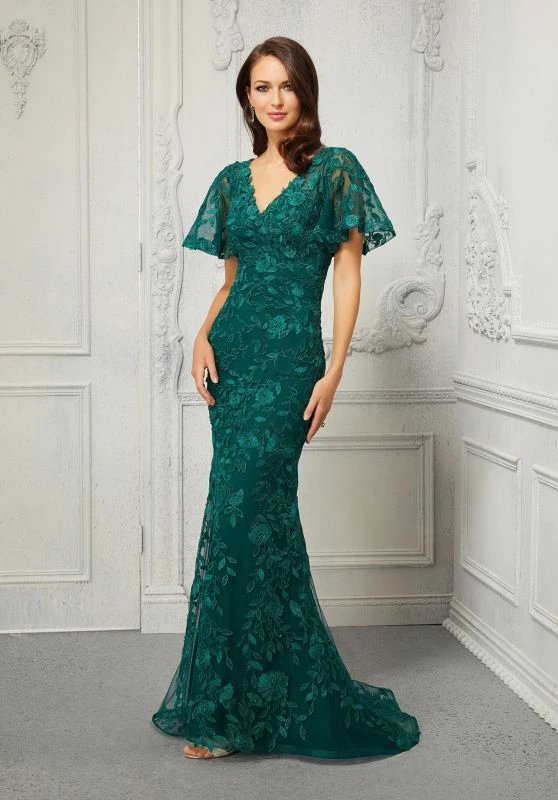 Mori Lee 72413 Flutter Sleeve Floral Dress 4 Mori Lee 72413 Flutter Sleeve Floral Dress - Image 4