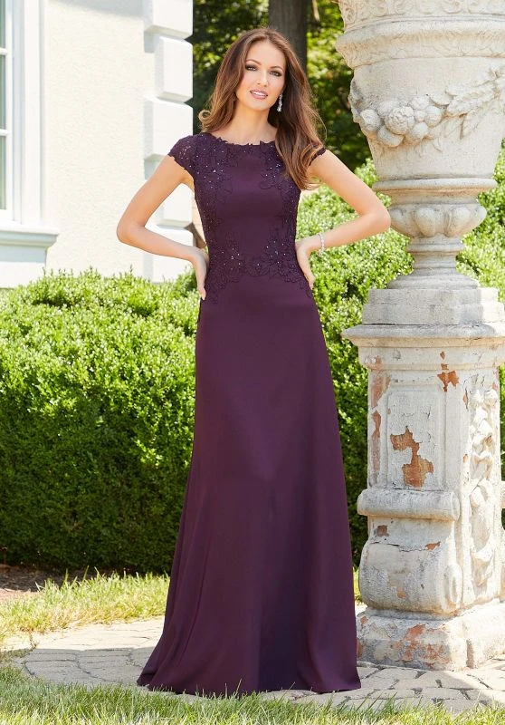 Mori Lee 72534 Boat Neck Cap Sleeve Dress 3 Mori Lee 72534 Boat Neck Cap Sleeve Dress - Image 3