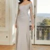Mori Lee 72604 Illusion Sleeves Ruched Waist Dress