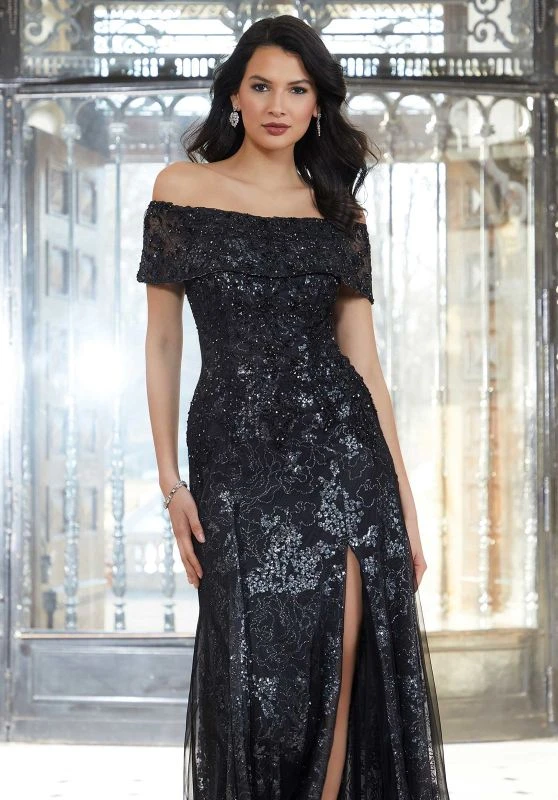 Mori Lee 72606 Slit Skirt Off The Shoulder Dress 2 Mori Lee 72606 Slit Skirt Off The Shoulder Dress - Image 2