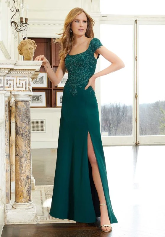 Mori Lee 72608 Square Neck Front Slit Dress 4 Mori Lee 72608 Square Neck Front Slit Dress - Image 4