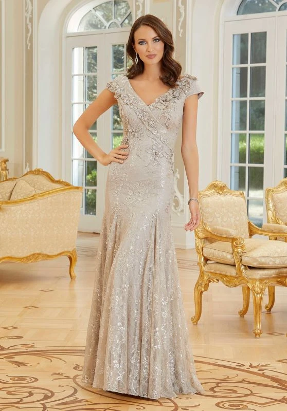 Mori Lee 72705 Portrait Neckline Shimmer Lace Dress 5 Mori Lee 72705 Portrait Neckline Shimmer Lace Dress - Image 5