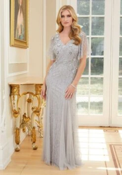 Mori Lee 72710 Flutter Sleeve Embellished Dress