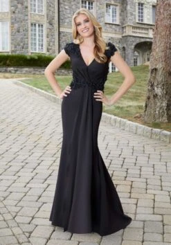 Mori Lee 72714 Floral Appliques Drape Skirt Dress -Fashion wedding dress mori lee 72714 floral appliques drape skirt dress 06.1062