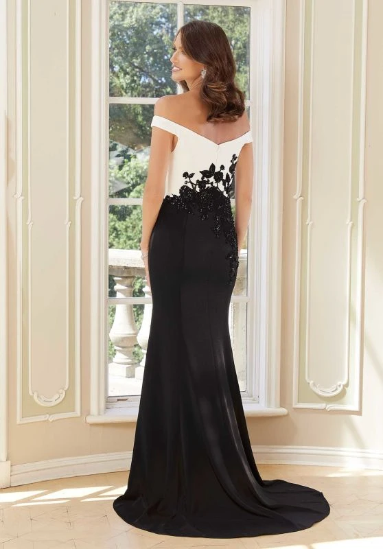 Mori Lee 72722 Floral Beadwork Front Slit Dress 3 Mori Lee 72722 Floral Beadwork Front Slit Dress - Image 3