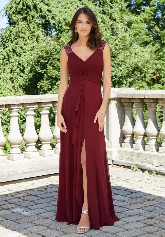 Mori Lee 72727 Pleated Bodice Front Slit Dress 4 Mori Lee 72727 Pleated Bodice Front Slit Dress - Image 4