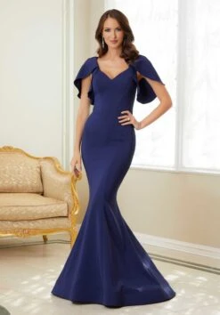 Mori Lee 72728 Mermaid Silhouette Flutter Sleeve Dress