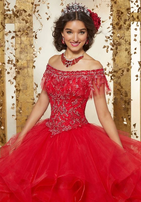 Mori Lee 89237 Flounced Neck Sweet 16 Dress 2 Mori Lee 89237 Flounced Neck Sweet 16 Dress - Image 2