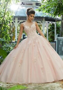 Mori Lee 89244 Illusion Neck Quinceanera Dress