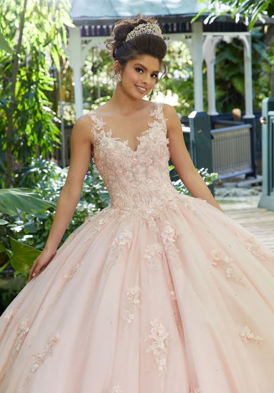 Mori Lee 89244 Illusion Neck Quinceanera Dress 2 Mori Lee 89244 Illusion Neck Quinceanera Dress - Image 2