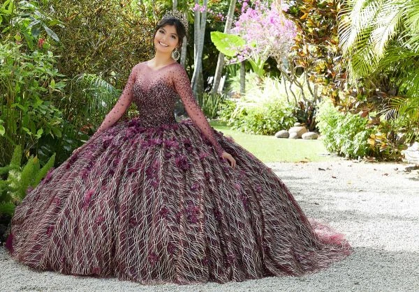 Mori Lee 89297 Illusion Sleeve Sweet 16 Gown 6 Mori Lee 89297 Illusion Sleeve Sweet 16 Gown - Image 6