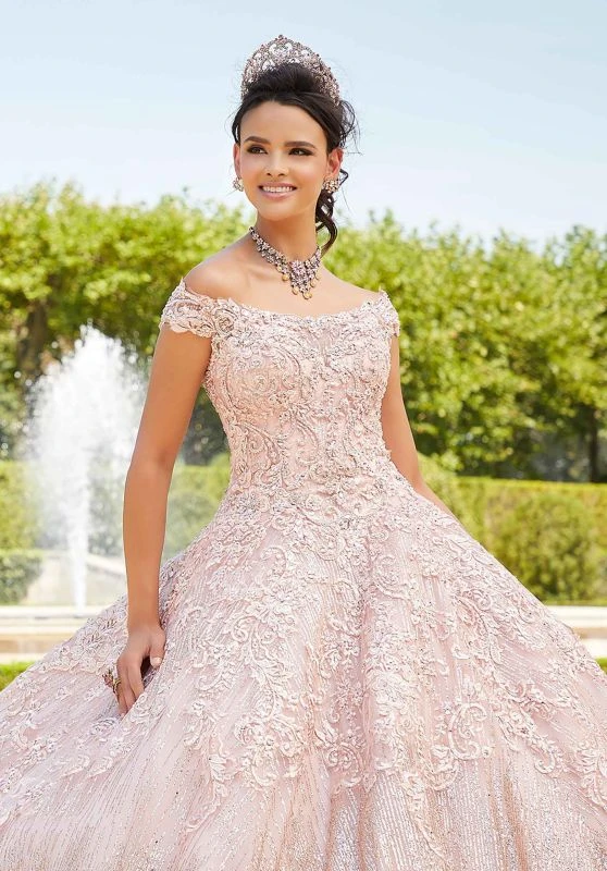 Mori Lee 89302 Off The Shoulder Glitter Quinceanera Dress 2 Mori Lee 89302 Off The Shoulder Glitter Quinceanera Dress - Image 2