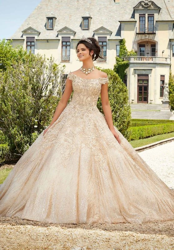 Mori Lee 89302 Off The Shoulder Glitter Quinceanera Dress 3 Mori Lee 89302 Off The Shoulder Glitter Quinceanera Dress - Image 3