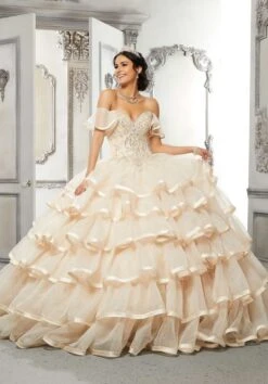 Mori Lee 89322 Ruffle Skirt Off The Shoulder Quince Dress
