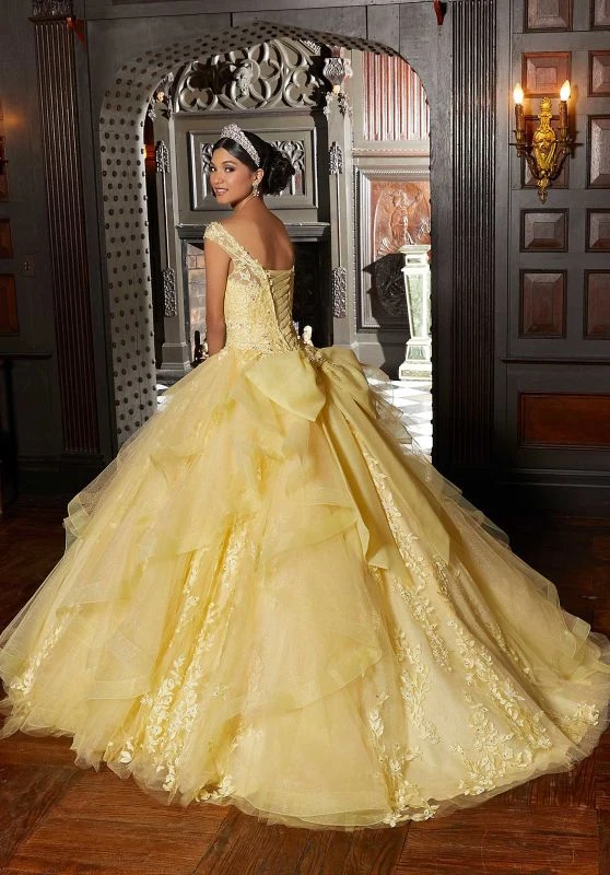 Mori Lee 89336 Flounce Skirt Bow Back Quinceanera Gown 3 Mori Lee 89336 Flounce Skirt Bow Back Quinceanera Gown - Image 3