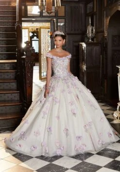 Mori Lee 89341 Floral Appliques Off The Shoulder Quince Dress