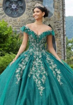 Mori Lee 89342 Pleated Skirt Ruffle Neck Quince Dress -Fashion wedding dress mori lee 89342 pleated skirt ruffle neck quince dress 05.936