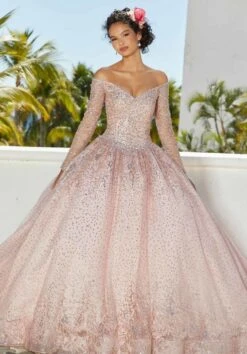 Mori Lee 89355 Long Sleeve Off The Shoulder Quinceanera Dress -Fashion wedding dress mori lee 89355 long sleeve off the shoulder quinceanera dress 04.994