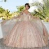 Mori Lee 89357 Detachable Cape Off The Shoulder Quinceanera Gown