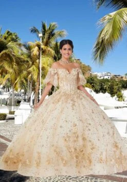 Mori Lee 89358 LED Lights Puff Sleeve Quinceanera Gown -Fashion wedding dress mori lee 89358 led lights puff sleeve quinceanera gown 05.994