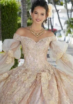 Mori Lee 89361 Split Overskirt Detachable Sleeves Quince Dress -Fashion wedding dress mori lee 89361 split overskirt detachable sleeves quince dress 06.994