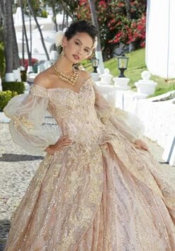 Mori Lee 89361 Split Overskirt Detachable Sleeves Quince Dress -Fashion wedding dress mori lee 89361 split overskirt detachable sleeves quince dress 07.994