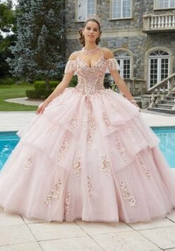 Mori Lee 89402 Layered Skirt Cold Shoulder Quinceanera Dress