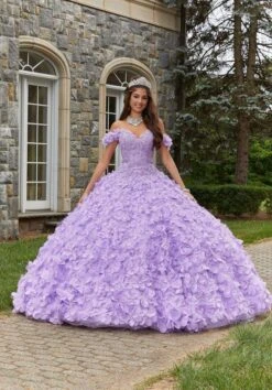 Mori Lee 89403 3D Flowers Off The Shoulder Quinceanera Dress