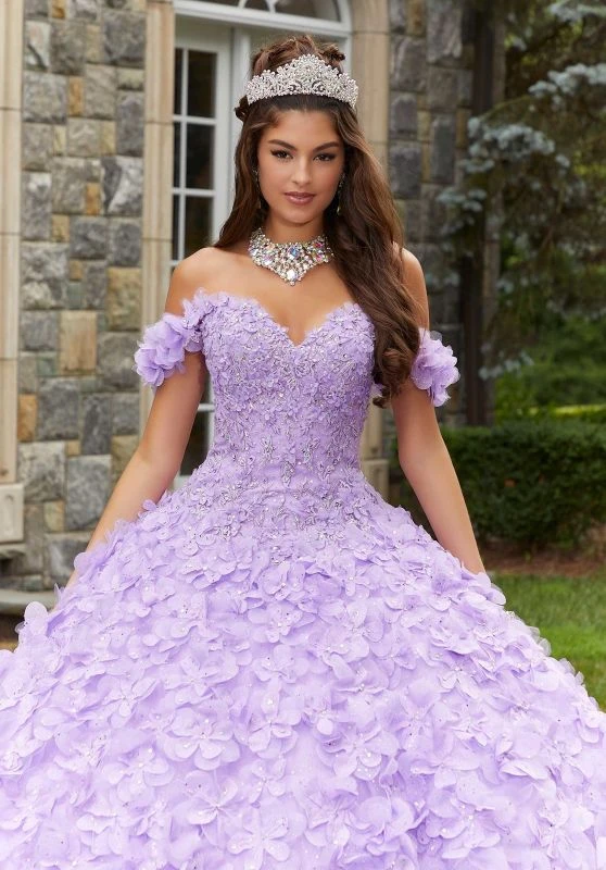 Mori Lee 89403 3D Flowers Off The Shoulder Quinceanera Dress 2 Mori Lee 89403 3D Flowers Off The Shoulder Quinceanera Dress - Image 2