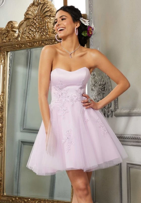 Mori Lee 9575 Strapless Short Damas Dress 2 Mori Lee 9575 Strapless Short Damas Dress - Image 2