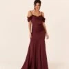 Mori Lee 21821 Cowl Neckline Cold-Shoulder Bridesmaid Dress