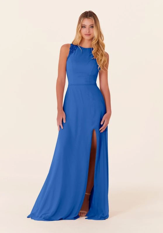 Mori Lee 21826 Cutout Back Jewel Neck Bridesmaid Dress 4 Mori Lee 21826 Cutout Back Jewel Neck Bridesmaid Dress - Image 4
