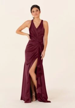 Mori Lee 21831 Ruffle Slit Surplice Bodice Bridesmaid Dress 24 Mori Lee 21831 Ruffle Slit Surplice Bodice Bridesmaid Dress -Fashion wedding dress mrlbm f23 21831 08